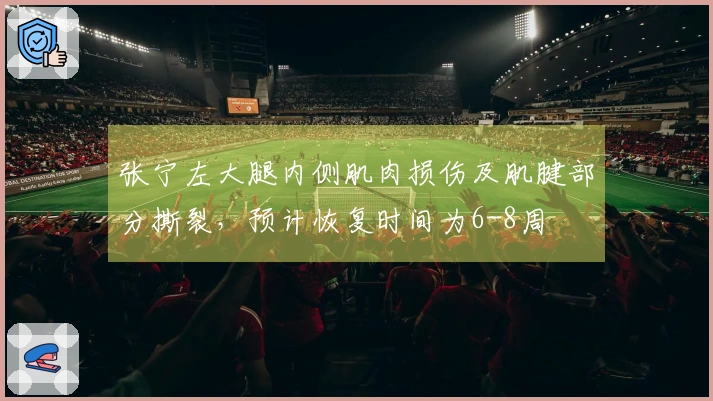 张宁左大腿内侧肌肉损伤及肌腱部分撕裂，预计恢复时间为6-8周